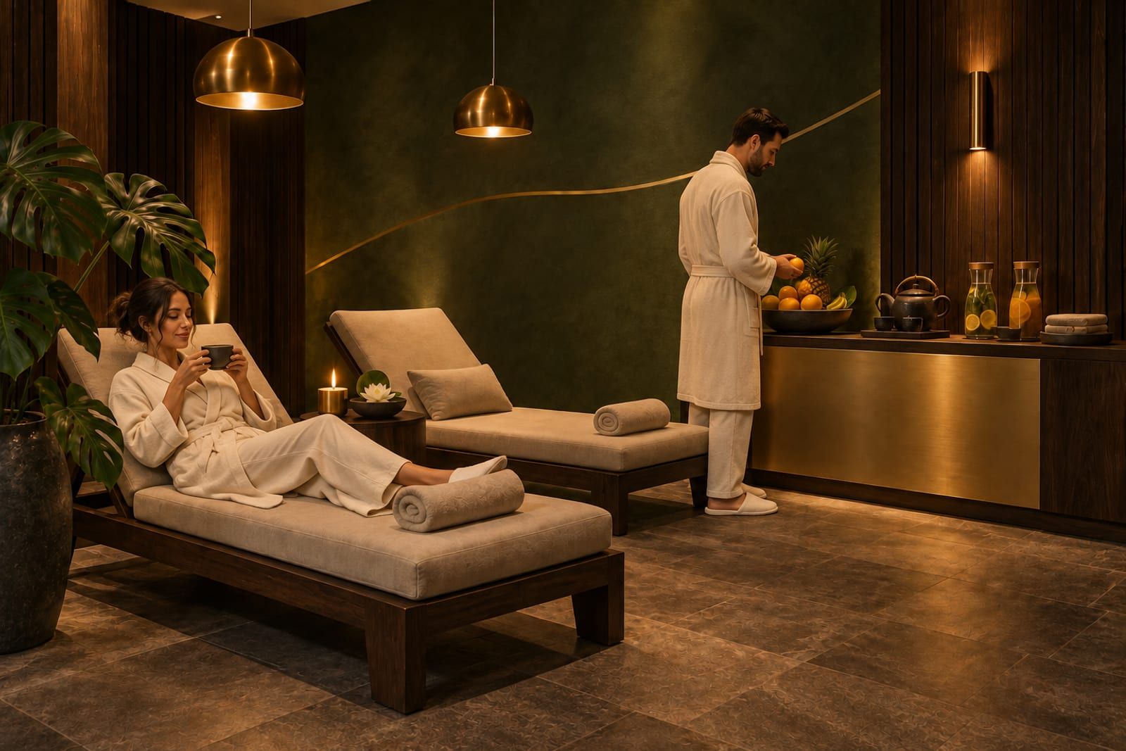 Light buffet and relaxation area